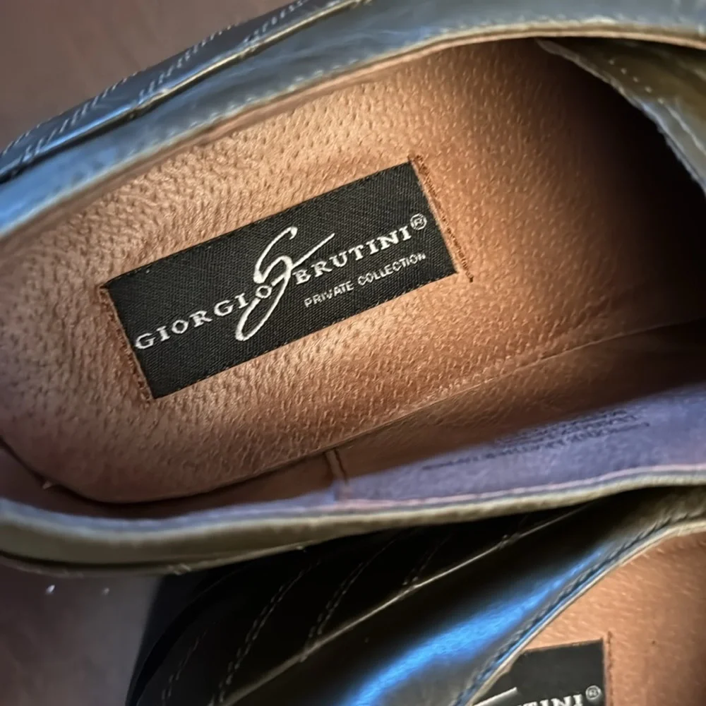 Giorgio Brutini Dark Green Leather Oxfords Classic Formal size 15